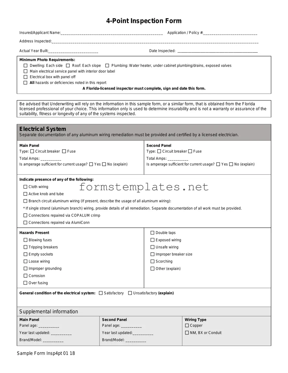 Free 4 Point Inspection Template
