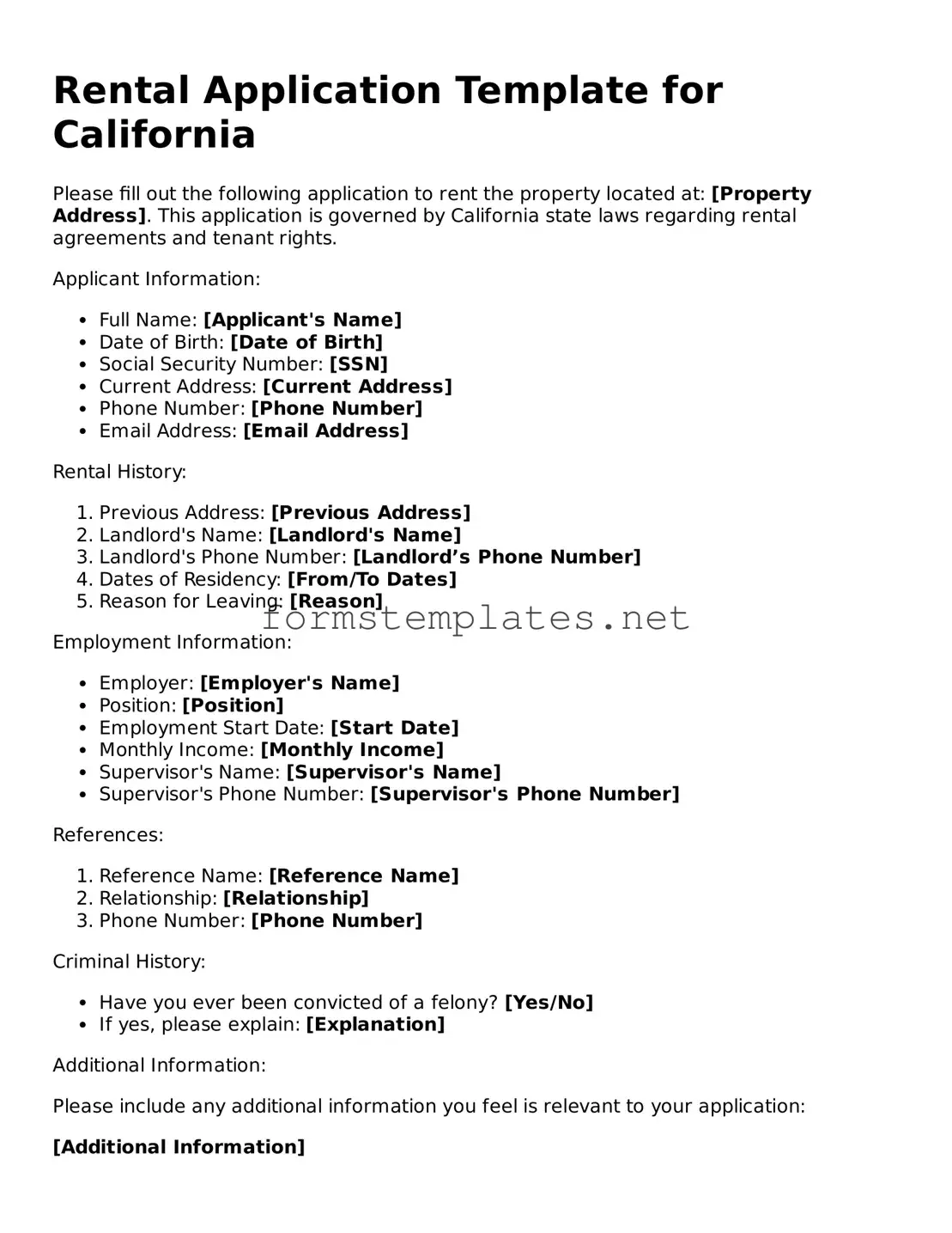 Attorney-Verified Rental Application Form