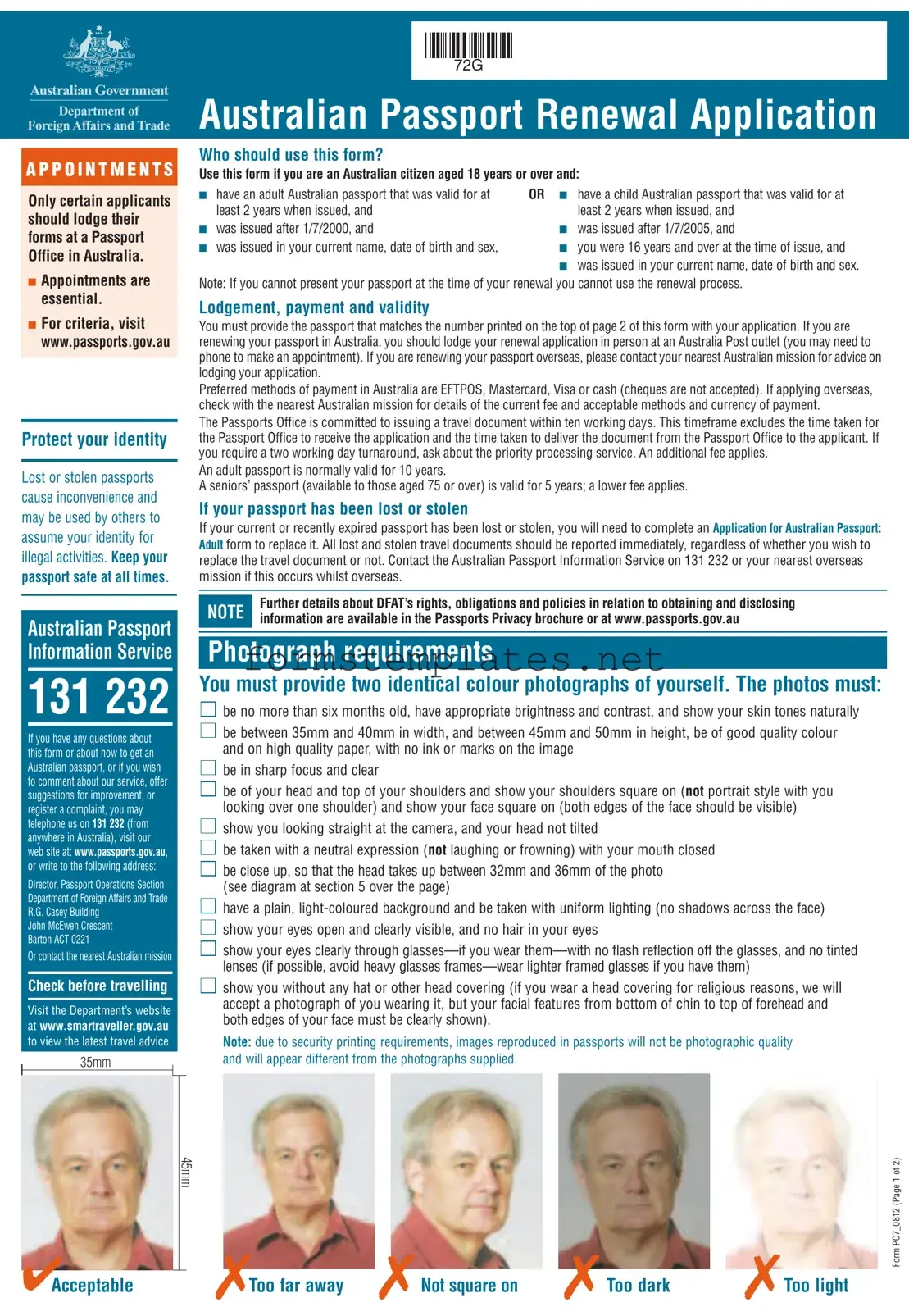 Free Australian Passport Renewal Template