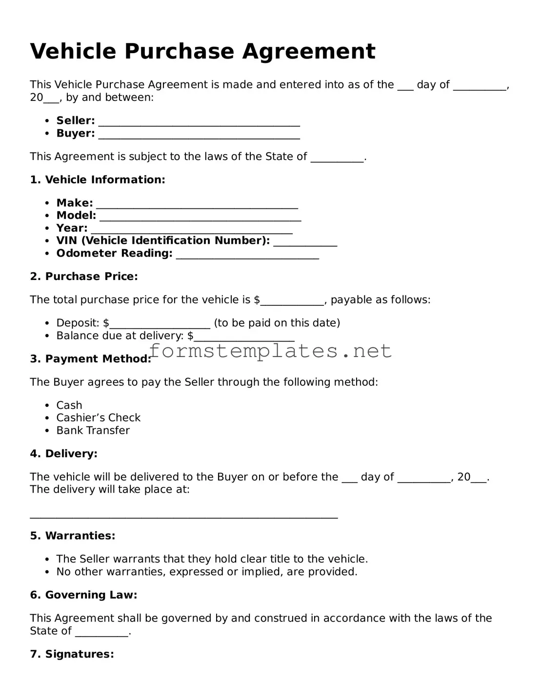 Attorney-Verified Vehicle Purchase Agreement Form