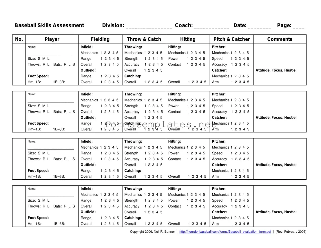 Free Baseball Assessment Template