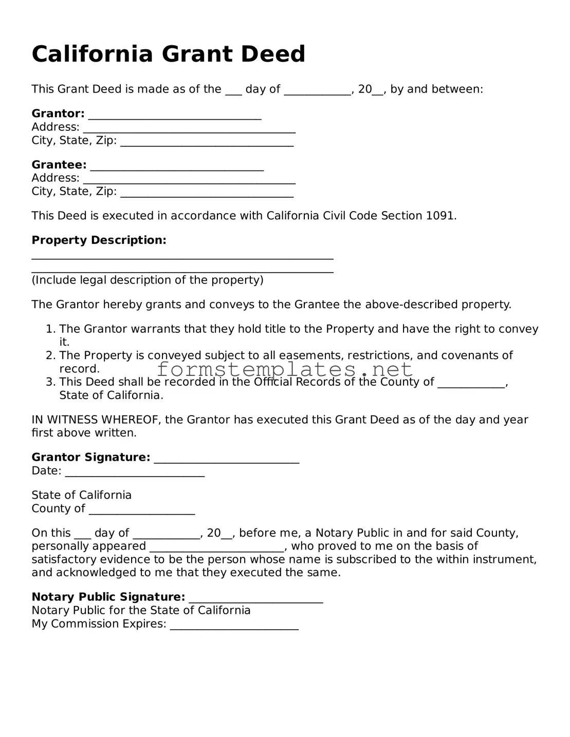 Attorney-Approved California Deed Template