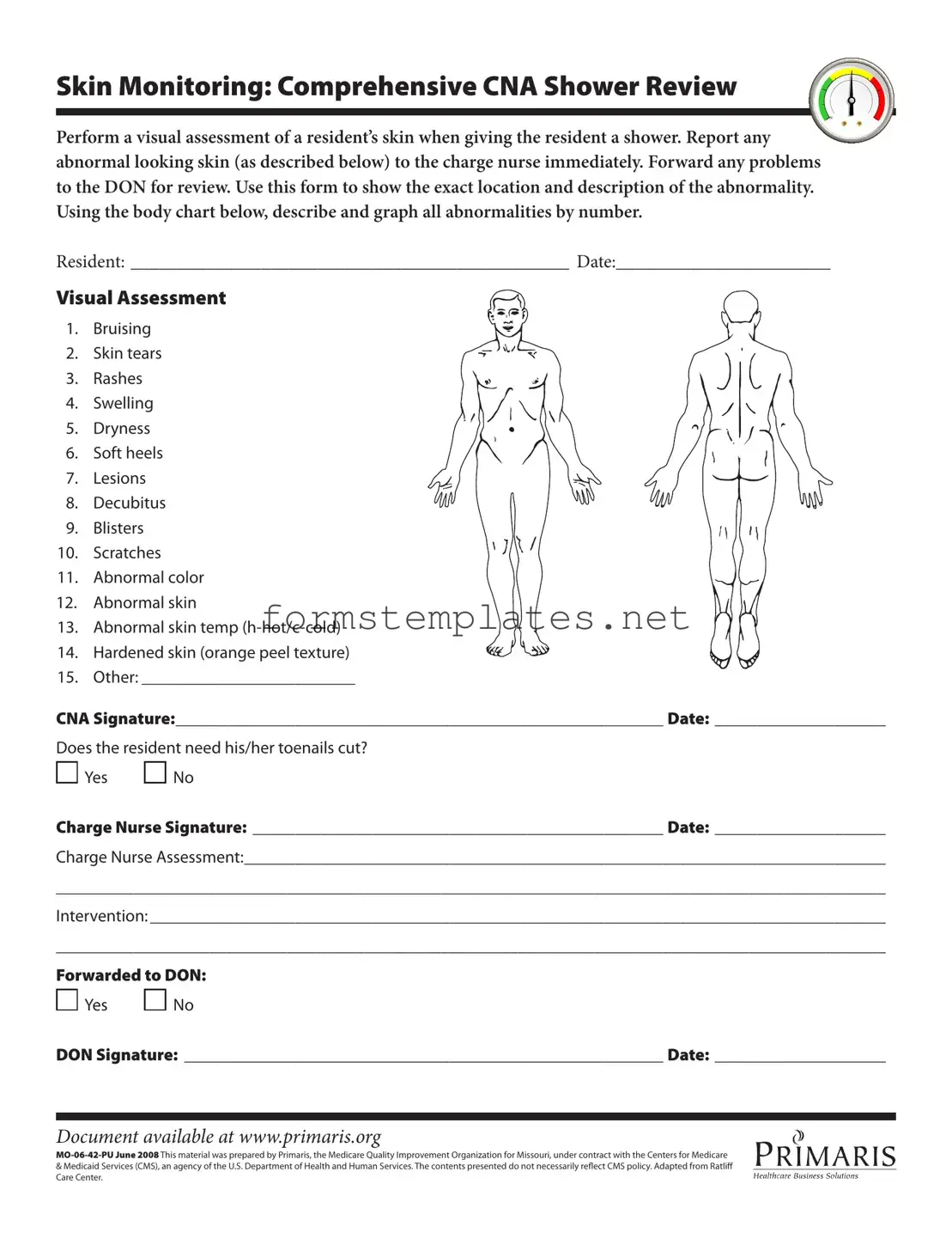 Free Cna Shower Sheets Template