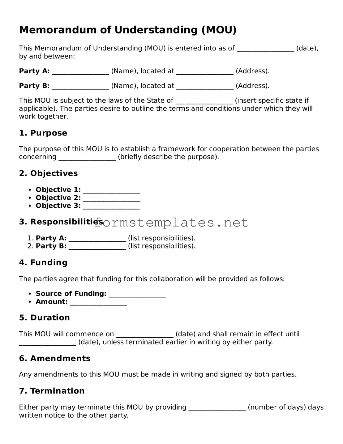 Attorney-Verified Memorandum of Understanding Form