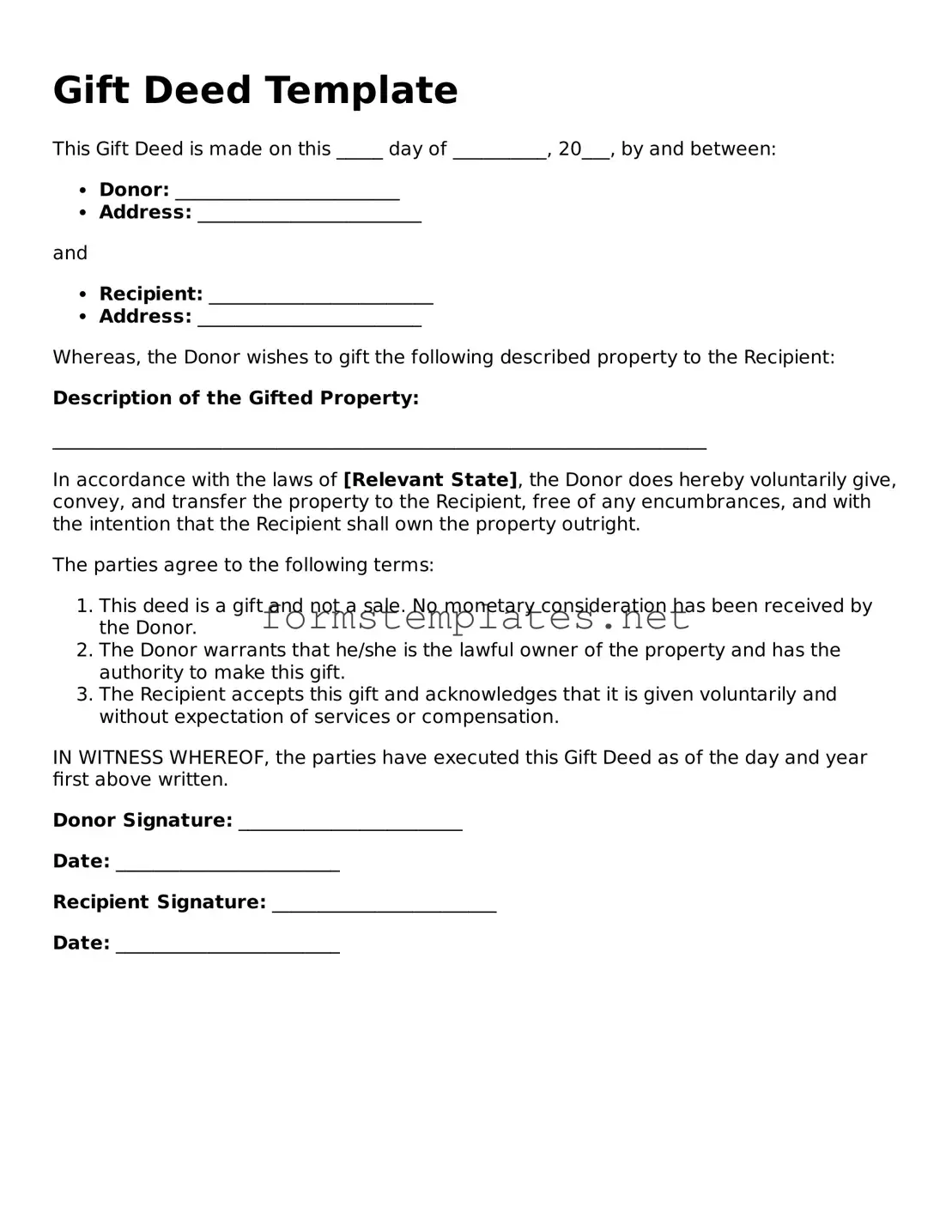 Attorney-Verified Gift Deed Form