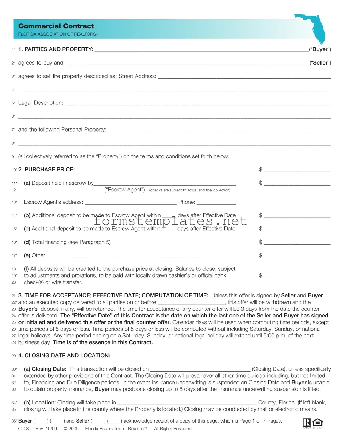 Free Florida Commercial Contract Template