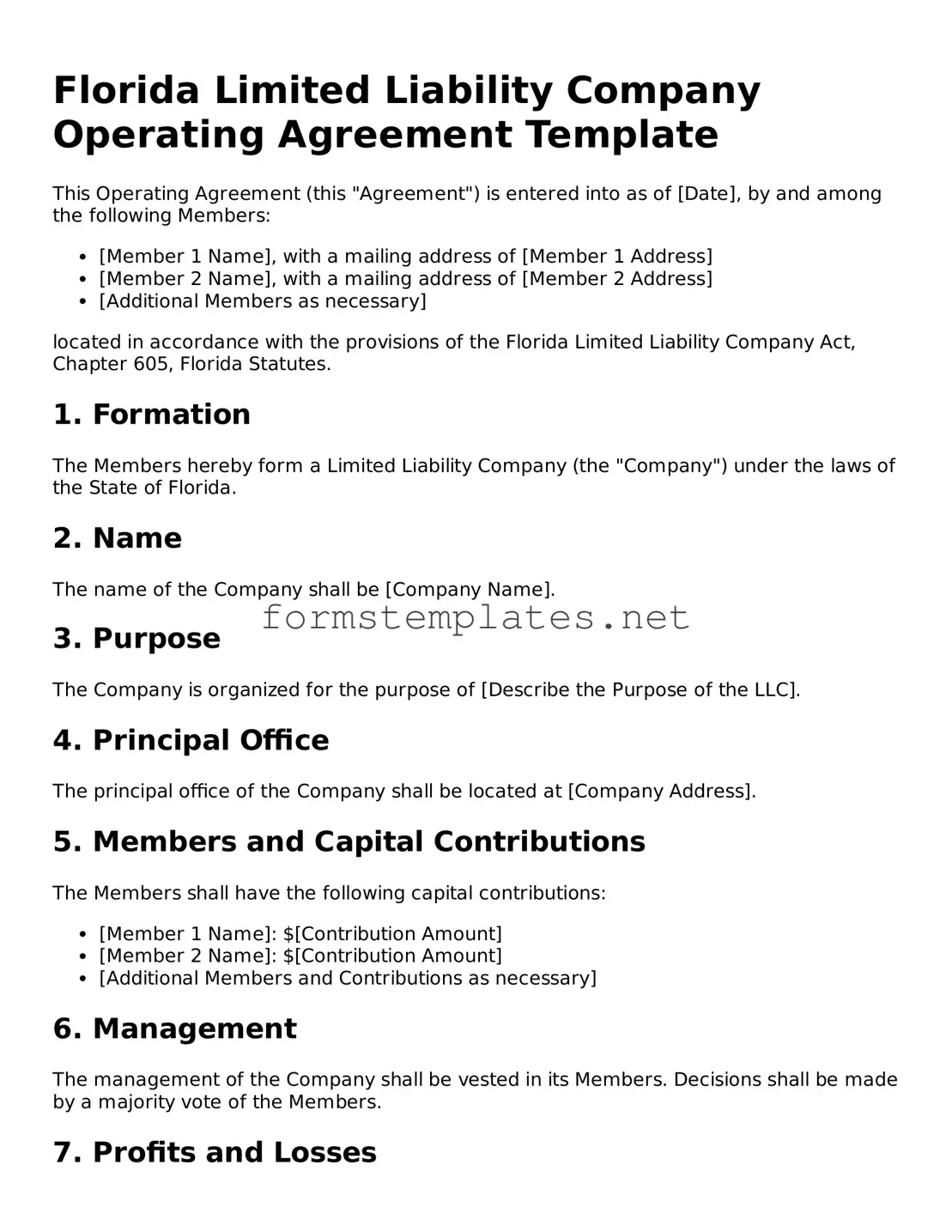 Attorney-Approved Florida Operating Agreement Template