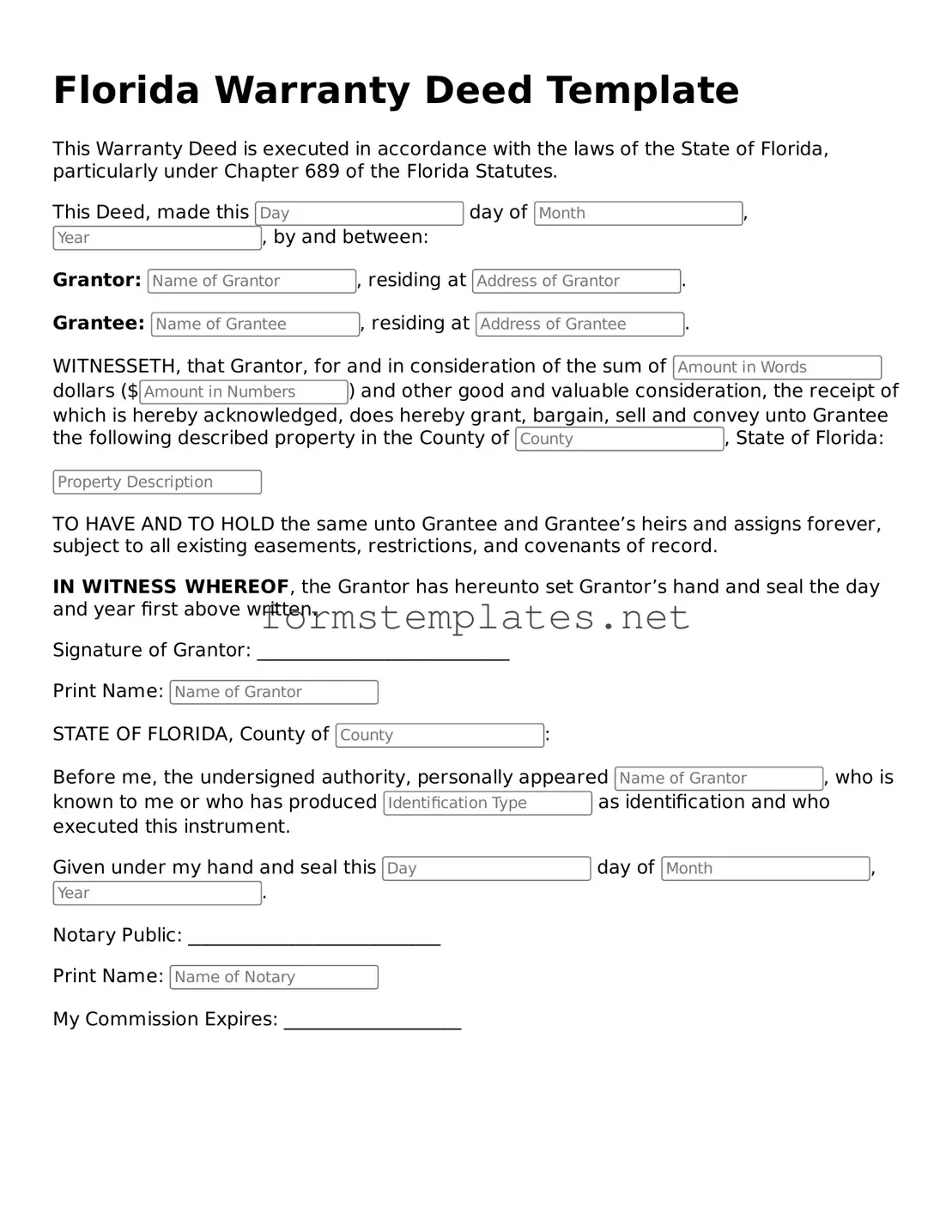 Attorney-Approved Florida Deed Template