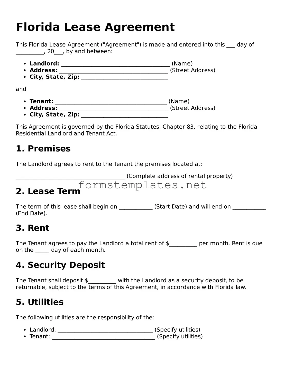 Attorney-Approved Florida Lease Agreement Template