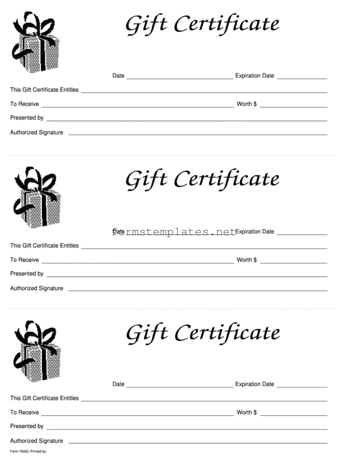 Free Gift Certificate Template