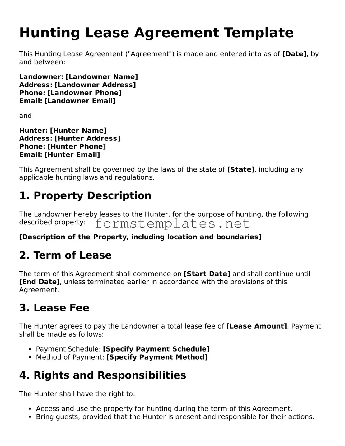 Attorney-Verified Hunting Lease Agreement Form