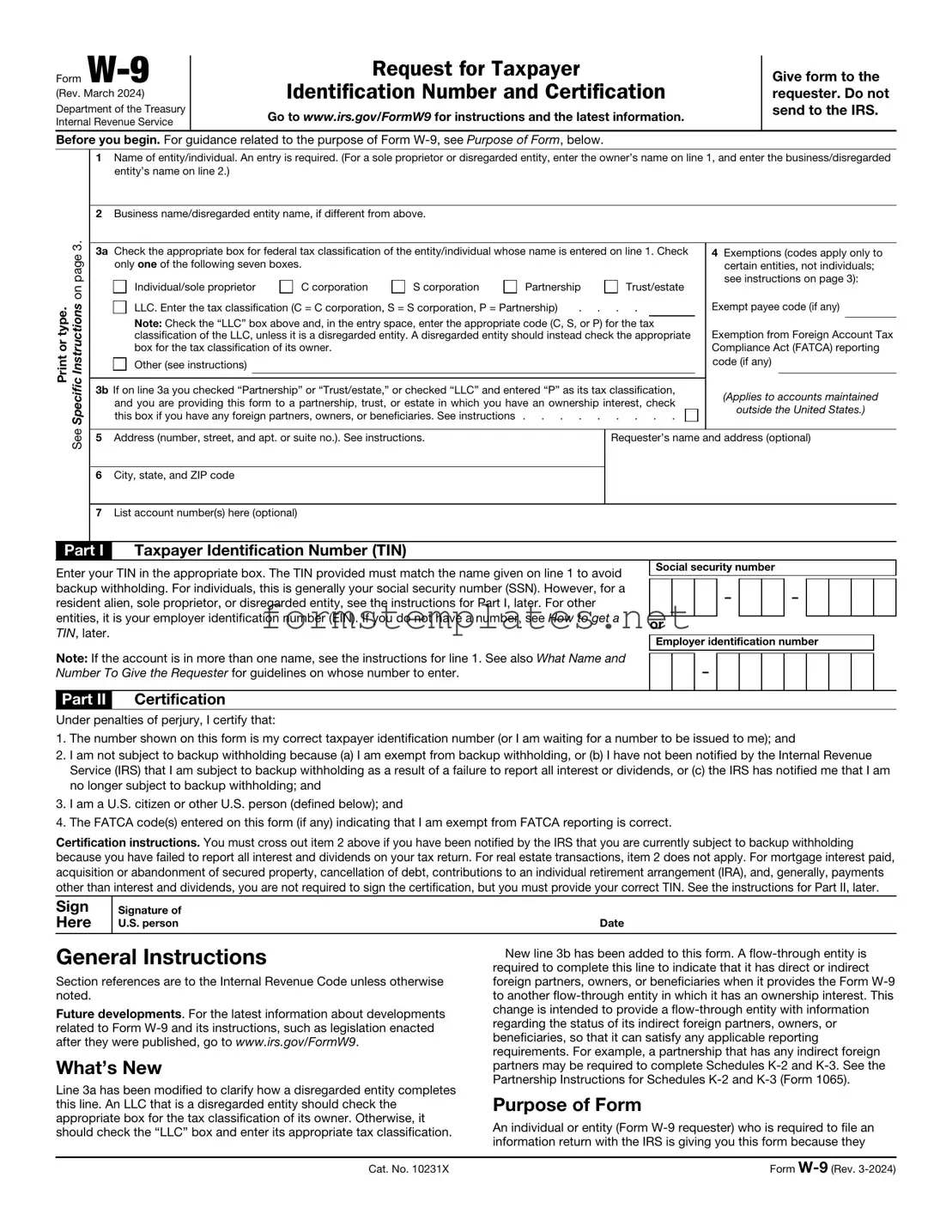 Free IRS W-9 Template