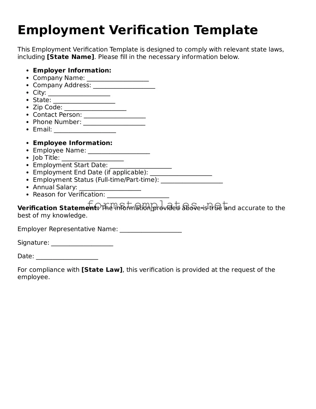 Attorney-Verified Employment Verification Form