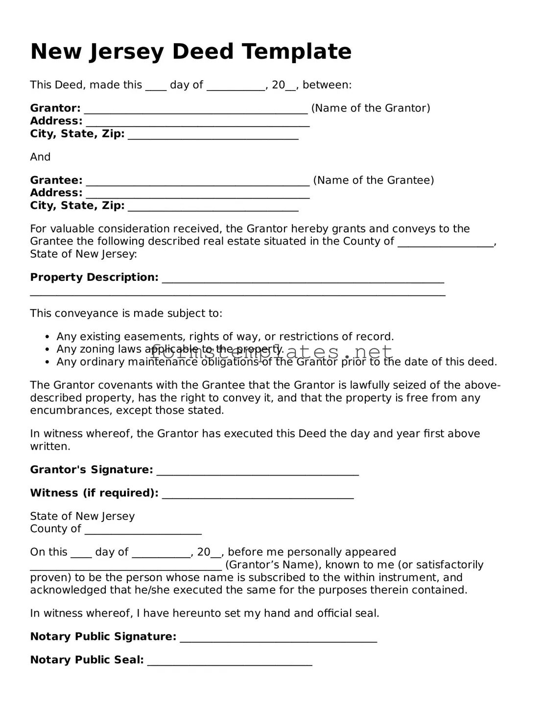 Attorney-Approved New Jersey Deed Template