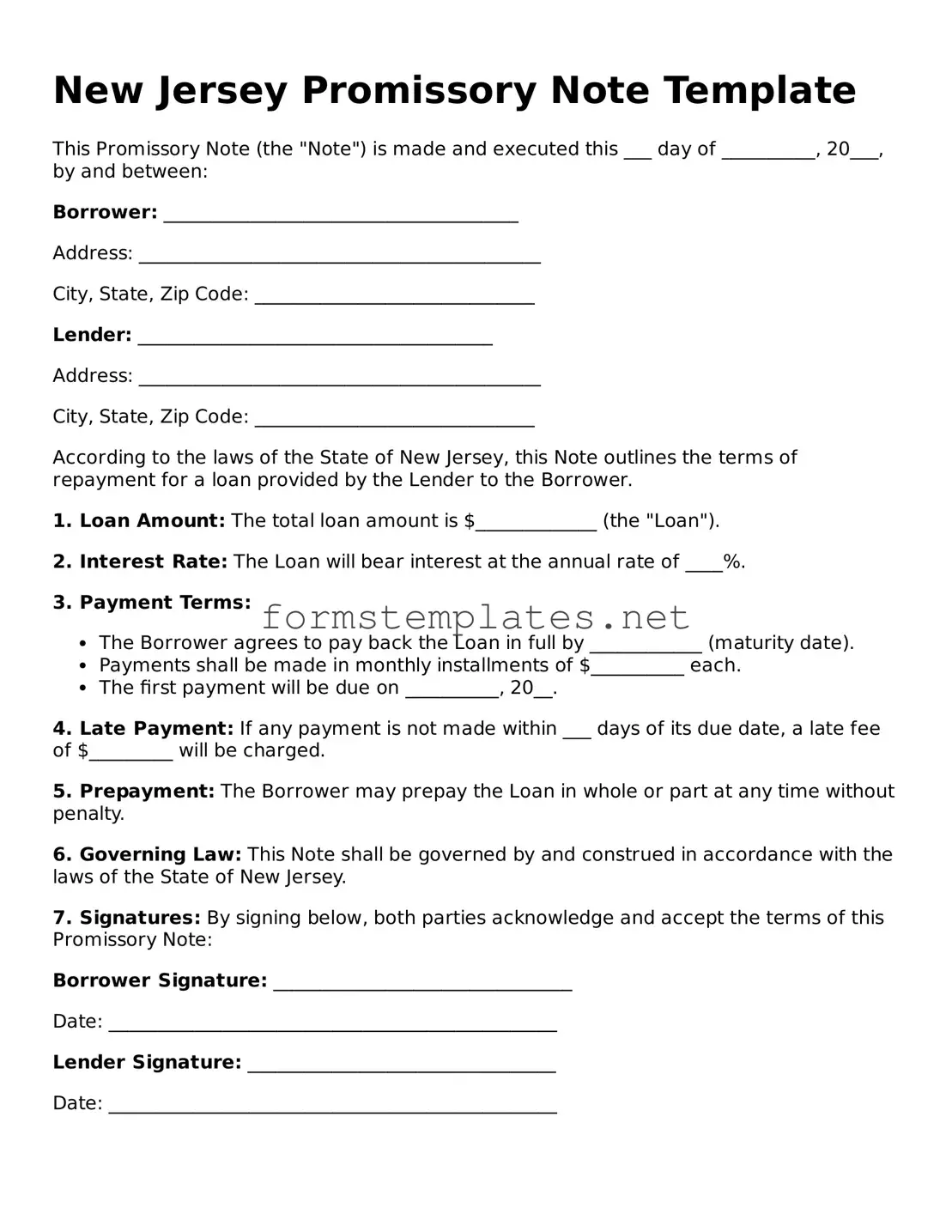 Attorney-Approved New Jersey Promissory Note Template