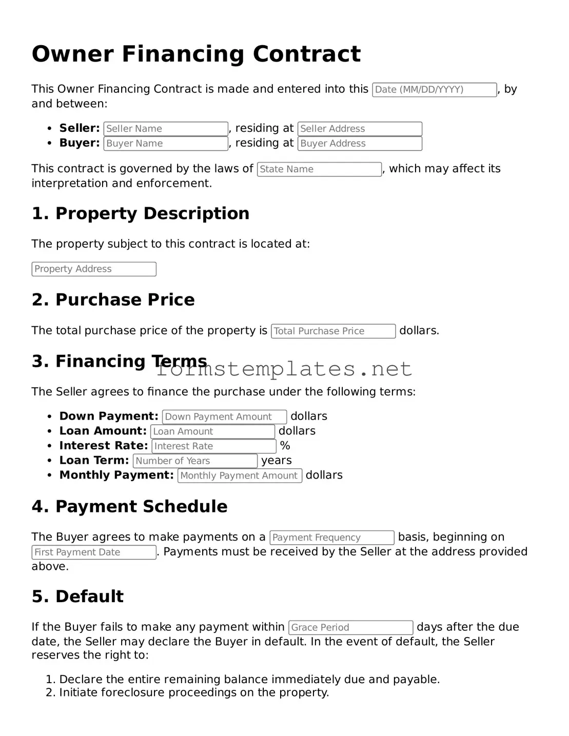Attorney-Verified Owner Financing Contract Form