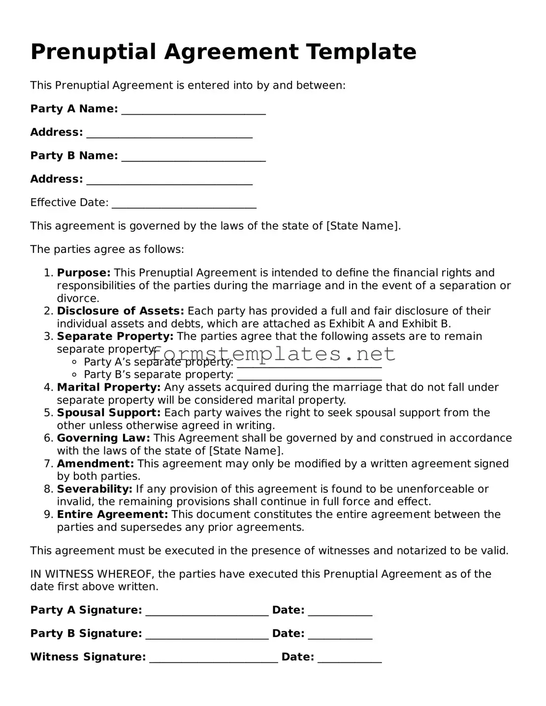 Attorney-Verified Prenuptial Agreement Form