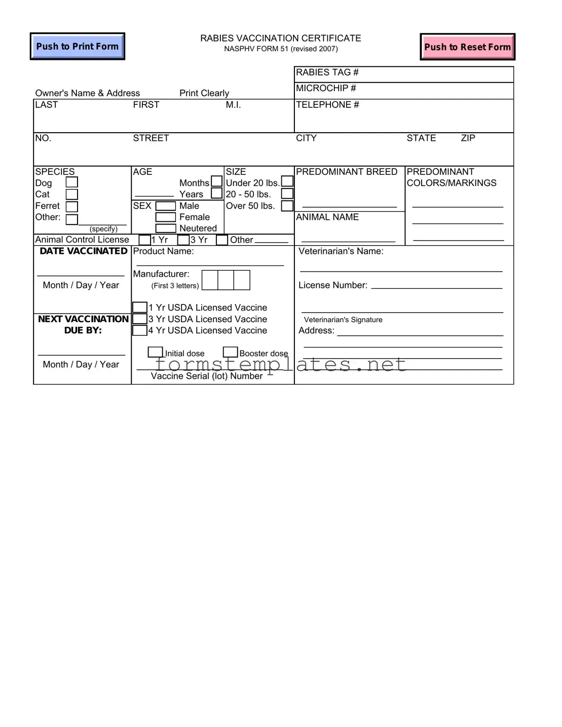 Free Rabies Certificate Template
