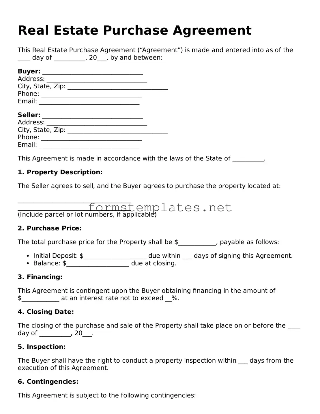 Attorney-Verified Real Estate Purchase Agreement Form