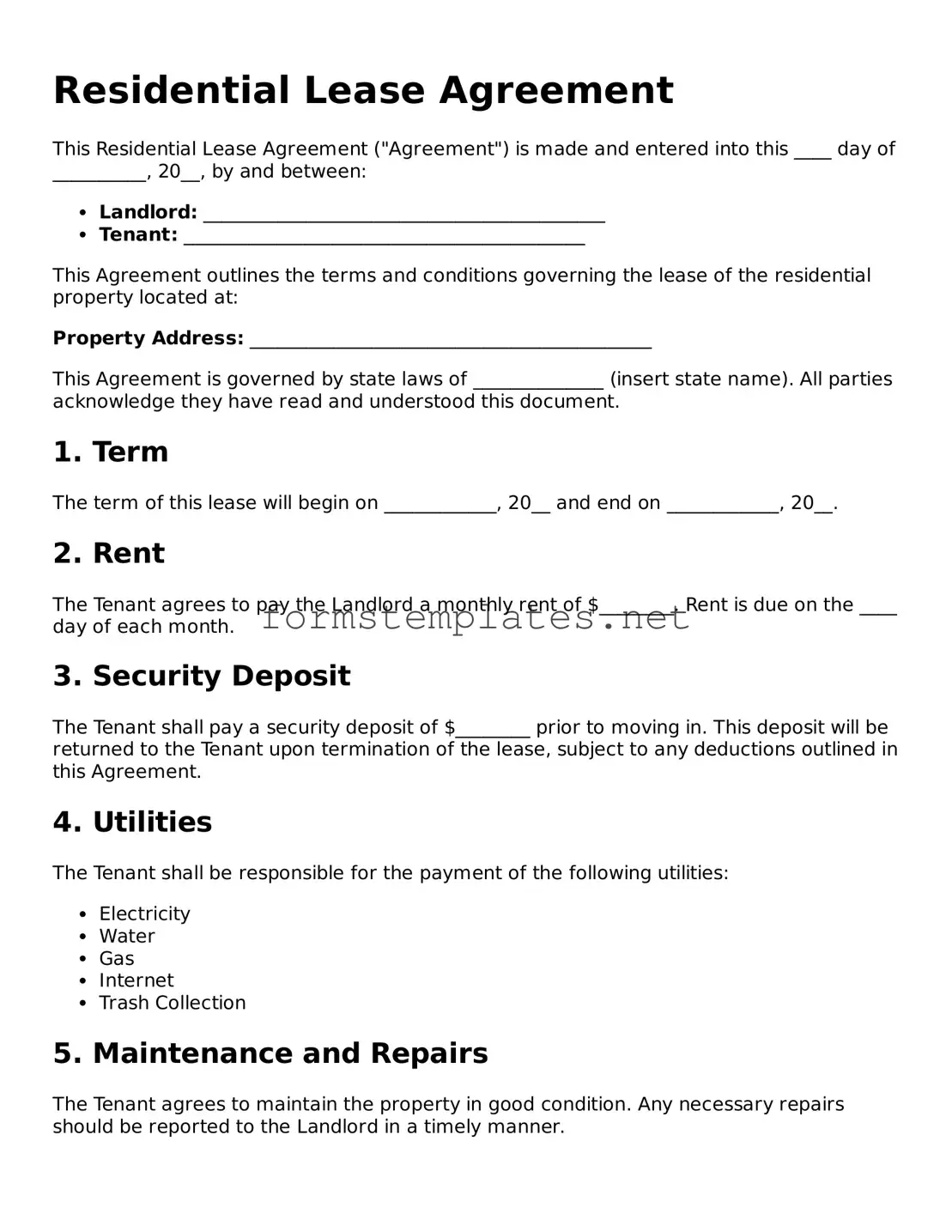 Attorney-Verified Residential Lease Agreement Form