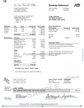 Free Adp Pay Stub Template