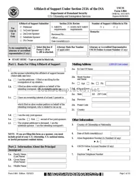 Free USCIS I-864 Template