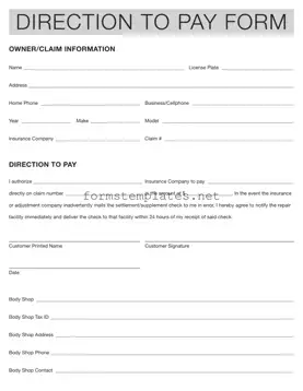 Free Authorization And Direction Pay Template