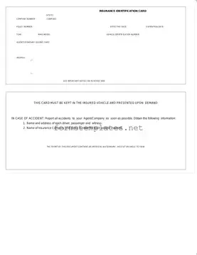 Free Auto Insurance Card Template