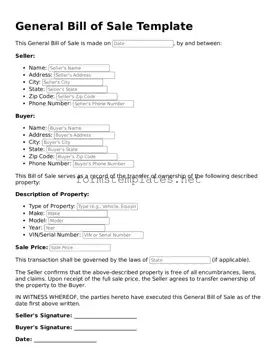 Attorney-Verified General Bill of Sale Form