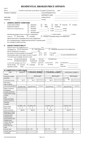 Free Broker Price Opinion Template