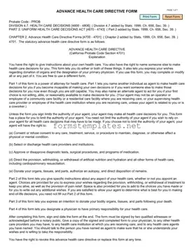Free California Advanced Health Care Directive Template