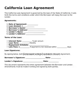 Attorney-Approved California Loan Agreement Template