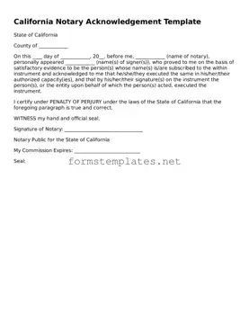 Attorney-Approved California Notary Acknowledgement Template