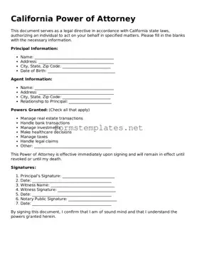Attorney-Approved California Power of Attorney Template