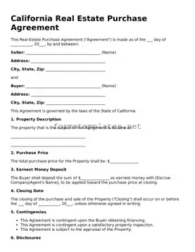 Attorney-Approved California Real Estate Purchase Agreement Template