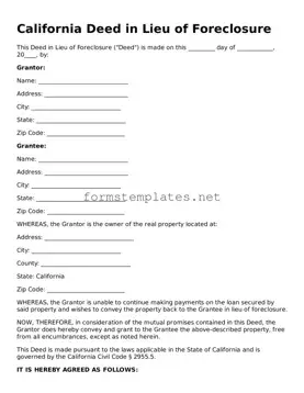 Attorney-Approved California Deed in Lieu of Foreclosure Template
