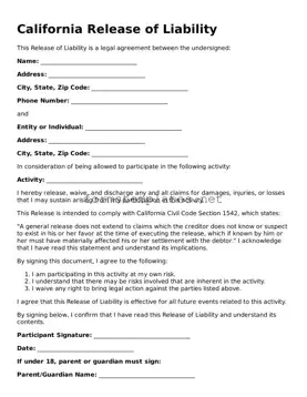 Attorney-Approved California Release of Liability Template