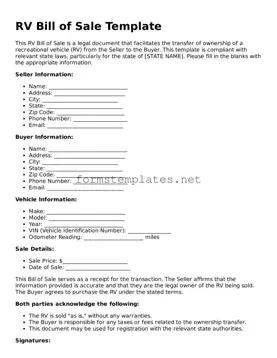 Attorney-Verified RV Bill of Sale Form