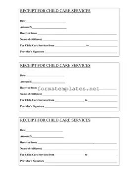 Free Childcare Receipt Template