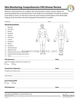 Free Cna Shower Sheets Template