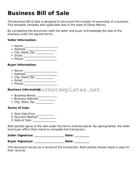 Attorney-Verified Business Bill of Sale Form