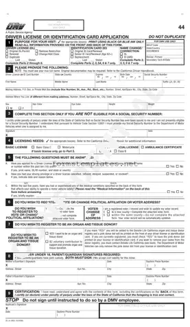 Free Ca Dmv Dl 44 Template