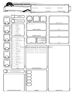 Free Dnd Character Sheet Template