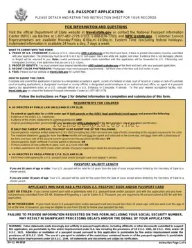 Free DS-11 U.S. Passport application Template