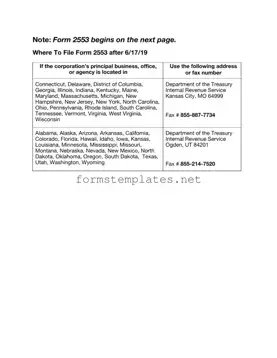 Free IRS 2553 Template