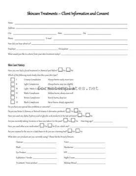 Free Facial Consent Template