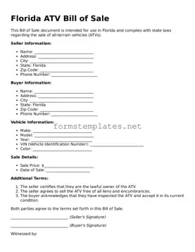Attorney-Approved Florida ATV Bill of Sale Template