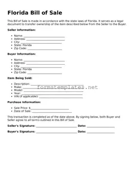 Attorney-Approved Florida Bill of Sale Template
