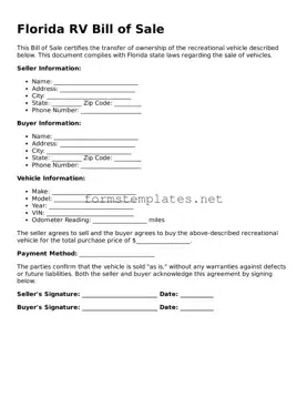 Attorney-Approved Florida RV Bill of Sale Template