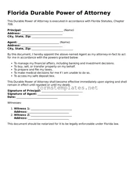 Attorney-Approved Florida Durable Power of Attorney Template